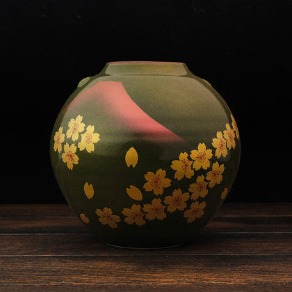 Spring of Red Fuji Vase with Stand