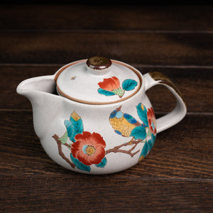 Camellia w/ Bird Design Tea Pot