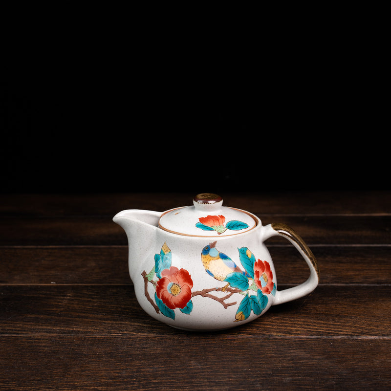 Camellia w/ Bird Design Tea Pot