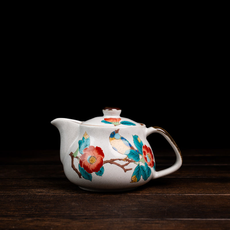 Camellia w/ Bird Design Tea Pot