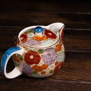 Golden Floral Design Tea Pot