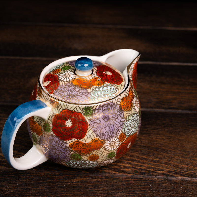 Golden Floral Design Tea Pot
