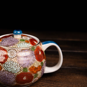 Golden Floral Design Tea Pot