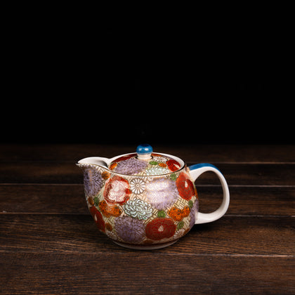 Golden Floral Design Tea Pot