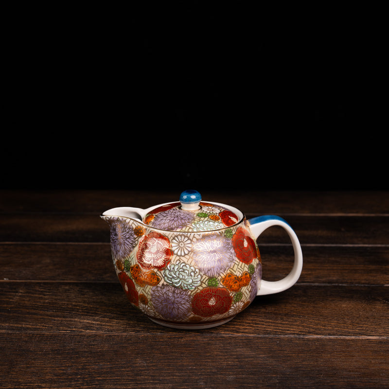 Golden Floral Design Tea Pot