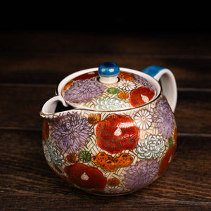 Golden Floral Design Tea Pot