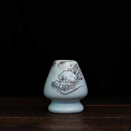 Kyoto-Style Hand Painted Chasen Stand - Dragon Design