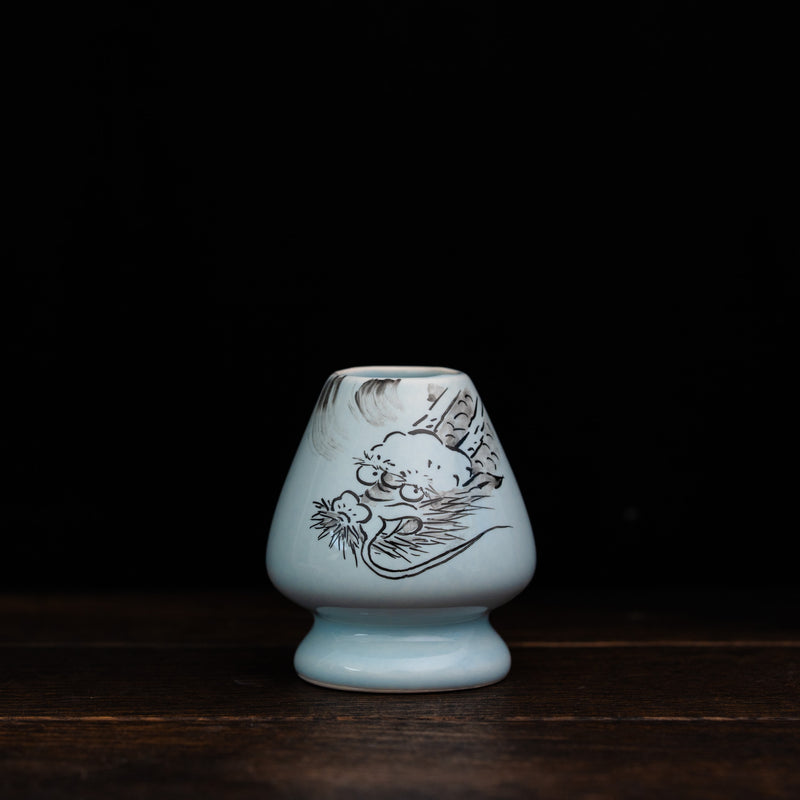 Kyoto-Style Hand Painted Chasen Stand - Dragon Design
