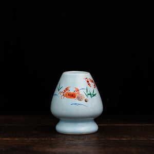 Kyoto-Style Hand Painted Chasen Stand - Crab Design