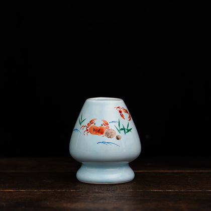 Kyoto-Style Hand Painted Chasen Stand - Crab Design