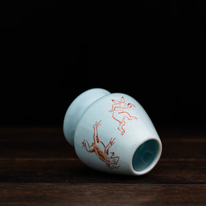 Kyoto-Style Hand Painted Chasen Stand - Choju Jinbutsu Giga Design