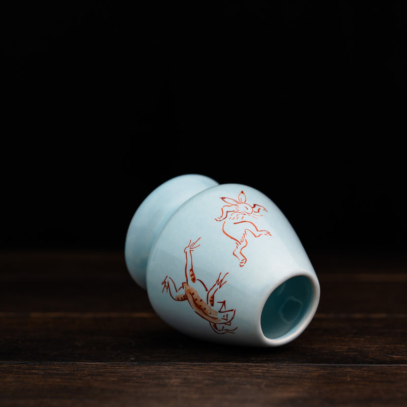 Kyoto-Style Hand Painted Chasen Stand - Choju Jinbutsu Giga Design