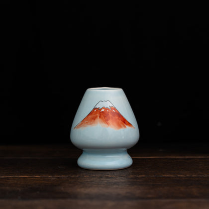 Kyoto-Style Hand Painted Chasen Stand - Akai Fuji Design