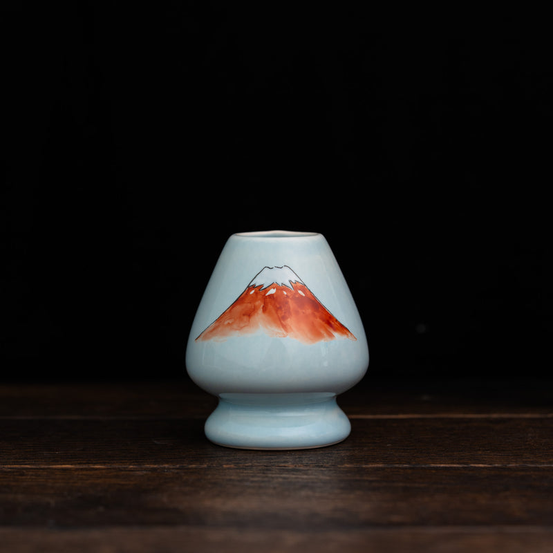 Kyoto-Style Hand Painted Chasen Stand - Akai Fuji Design