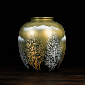 Golden-Silver Enchanted Mountain Vase