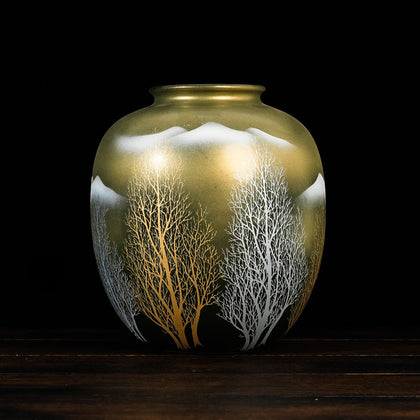 Golden-Silver Enchanted Mountain Vase