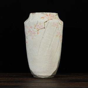 Sakura-Inspired Retro White Vase