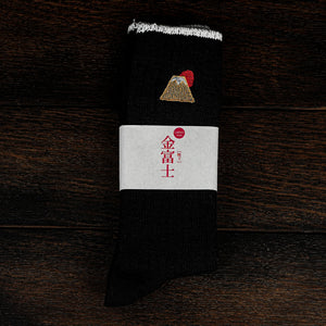 Cotton Slab Socks／Golden Fuji (Black)
