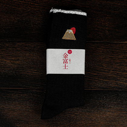 Cotton Slab Socks／Golden Fuji (Black)