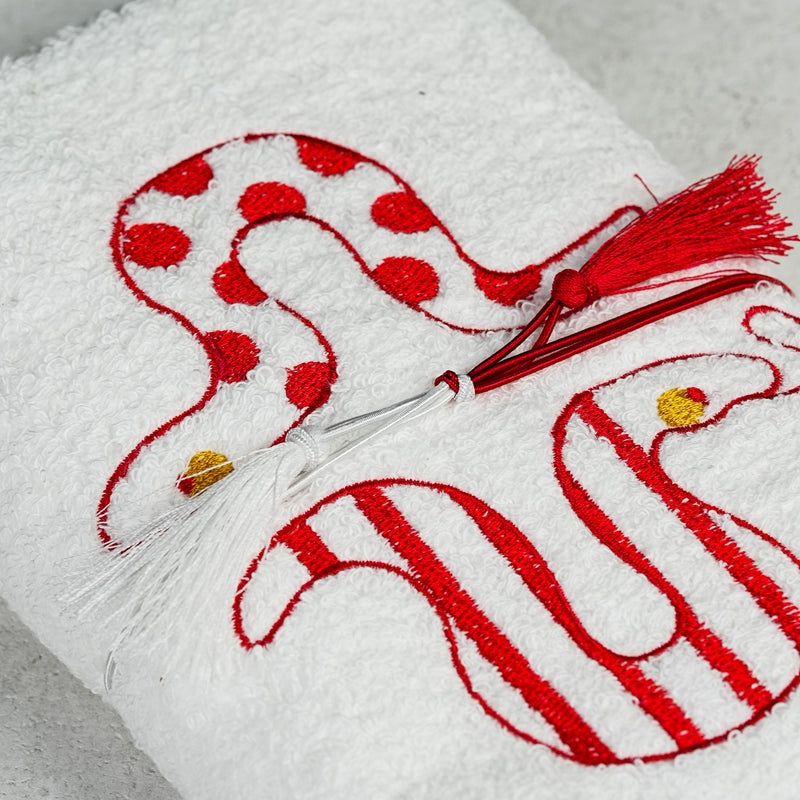 Face Towel／Snake (White)