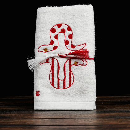 Face Towel／Snake (White)