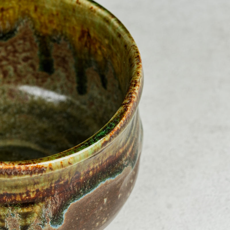 Matcha Bowl Rippled Oribe