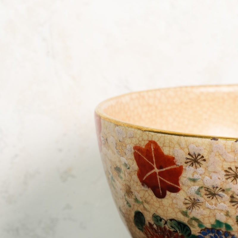 Iroe Treasure Hand-Painted Matcha Bowl of Hyakka