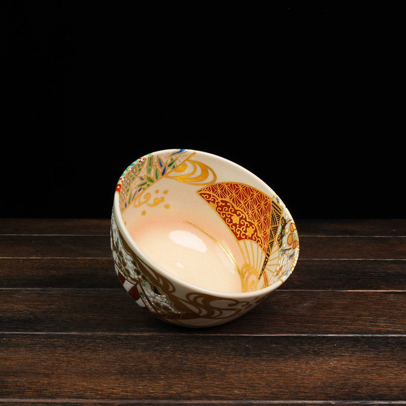 Iroe Treasure Hand-Painted Matcha Bowl of Manpuku Ogi