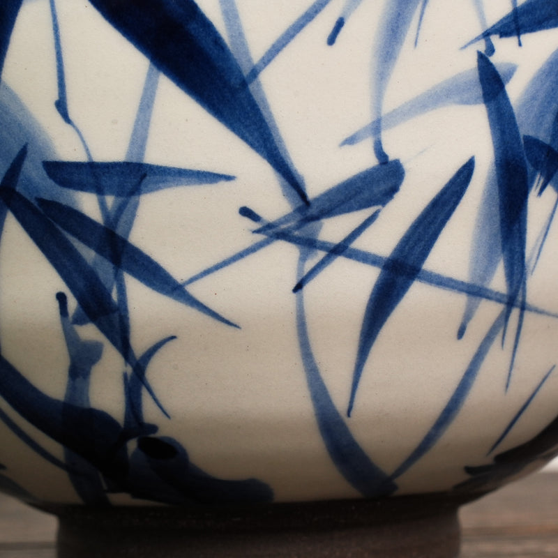 Hand-Painted Matcha Bowl Byaku - Bamboo Style