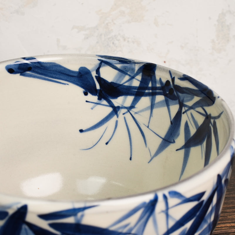 Hand-Painted Matcha Bowl Byaku - Bamboo Style