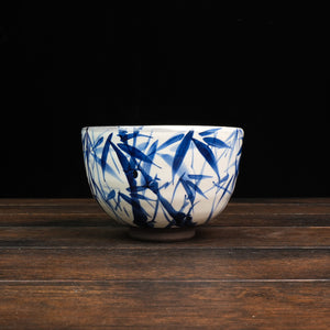 Hand-Painted Matcha Bowl Byaku - Bamboo Style