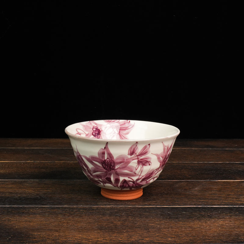 Hand-Painted Matcha Bowl Aurora - Gardenia Style