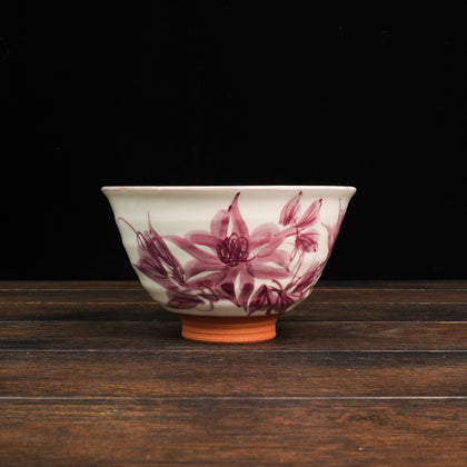 Hand-Painted Matcha Bowl Aurora - Gardenia Style