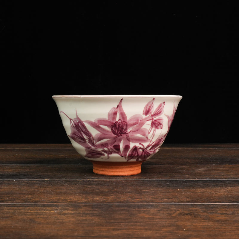 Hand-Painted Matcha Bowl Aurora - Gardenia Style