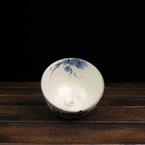 Hand-Painted Matcha Bowl Byaku - Mt. Grape Style