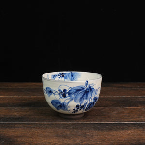 Hand-Painted Matcha Bowl Byaku - Mt. Grape Style