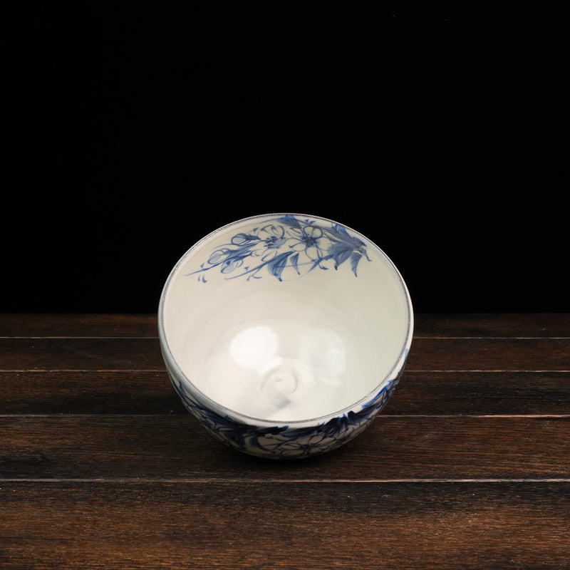 Hand-Painted Matcha Bowl Byaku - Sakura Style
