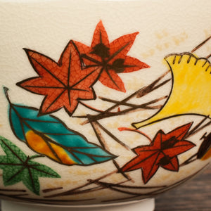 Iroe Treasure Hand-Painted Matcha Bowl of Ginkgo