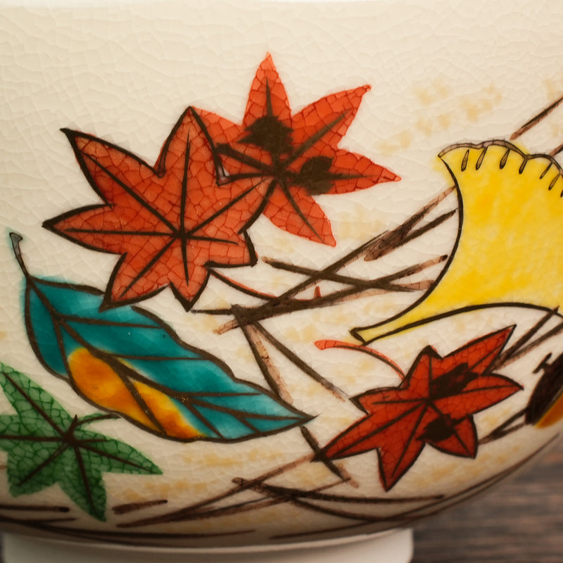 Iroe Treasure Hand-Painted Matcha Bowl of Ginkgo