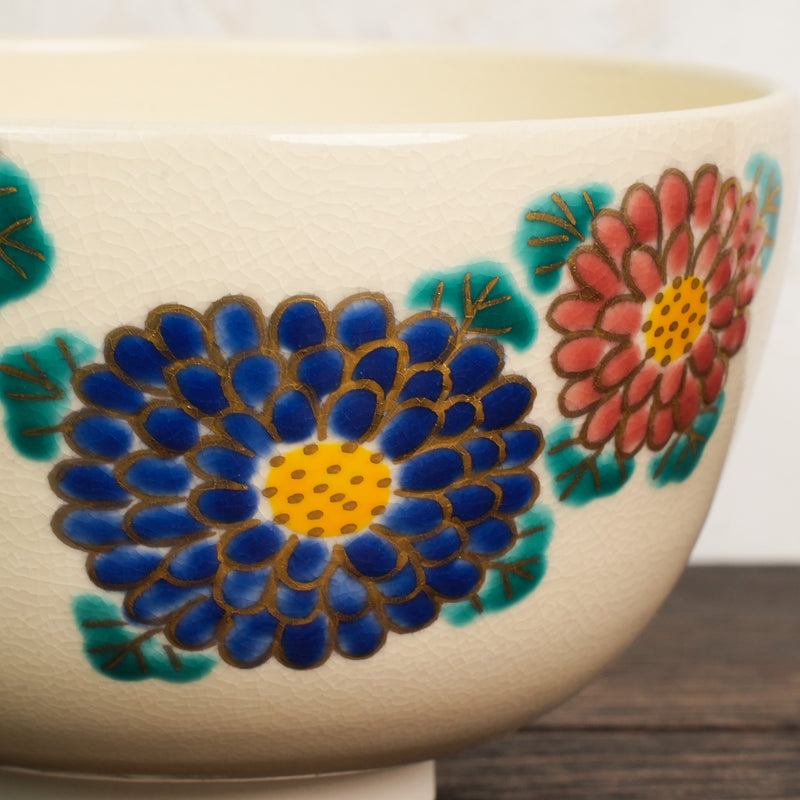 Iroe Treasure Hand-Painted Matcha Bowl of Kikue
