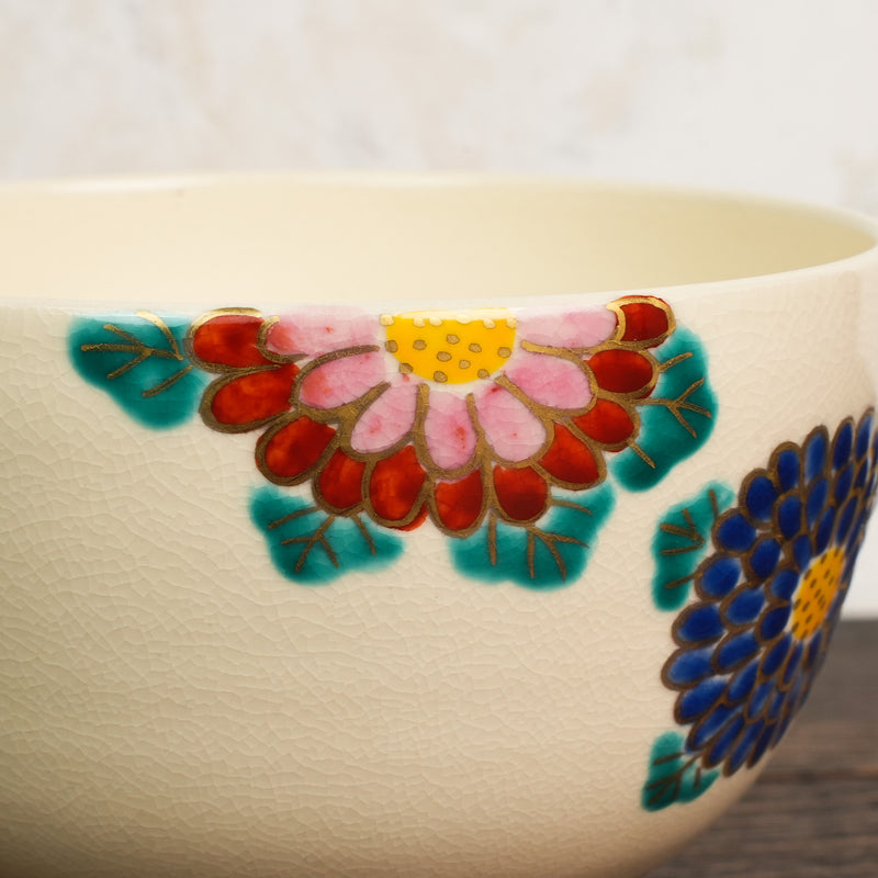 Iroe Treasure Hand-Painted Matcha Bowl of Kikue