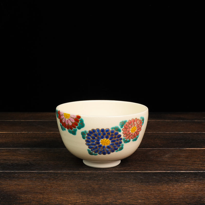 Iroe Treasure Hand-Painted Matcha Bowl of Kikue