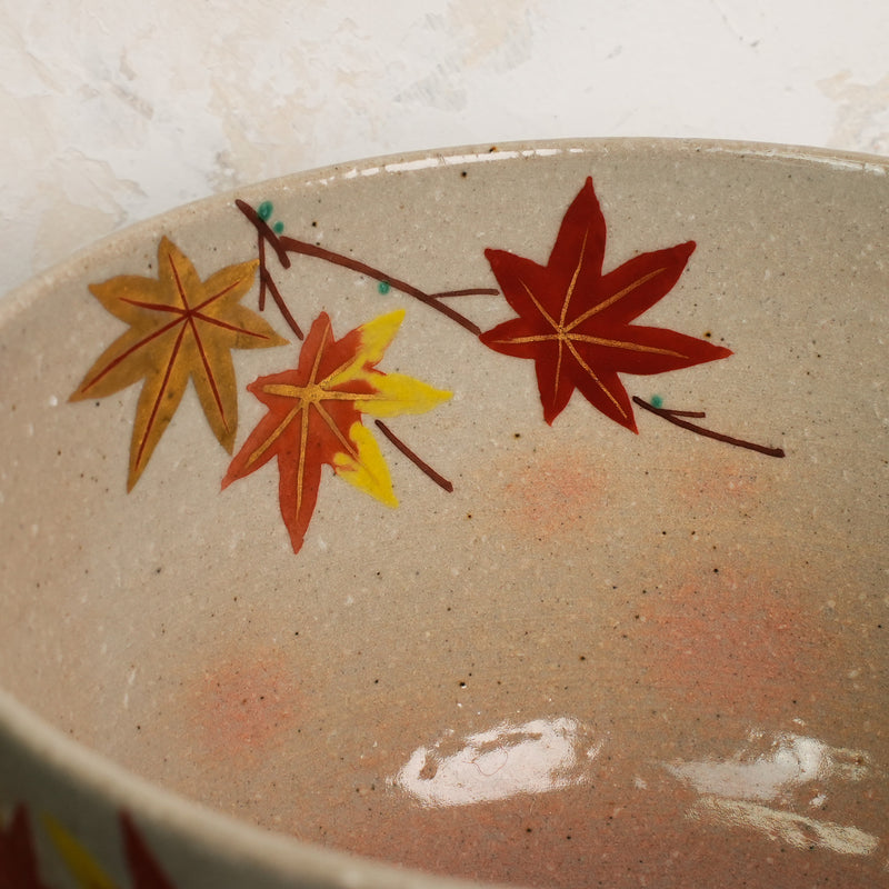 Iroe Treasure Hand-Painted Matcha Bowl of Momiji