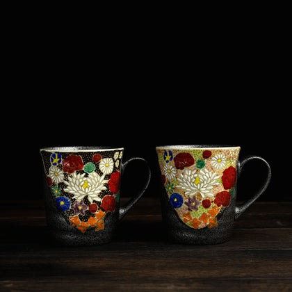 Hand-Painted Multi-Blossom Mug Set