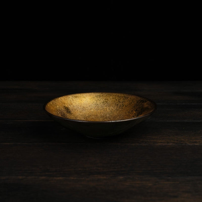 Golden Glaze Flat Bowl