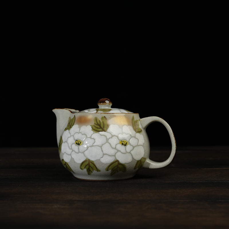 Ivory Peony Tea Pot