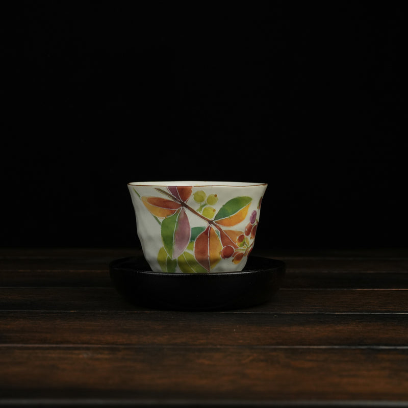 Hana Smlie Collection Tea Cup with Wooden Tray