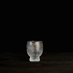 Sake Blue Glass Cup Shiki Style Set of 4