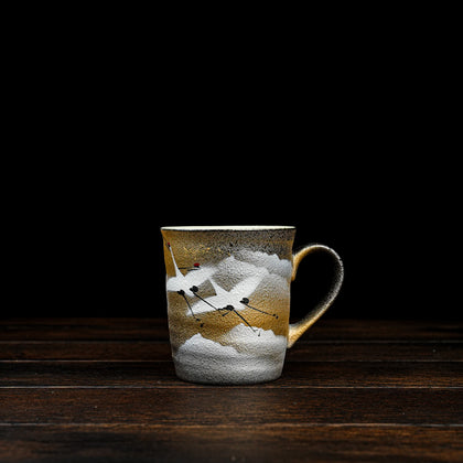 Motif Gold Leaf Crane Mug