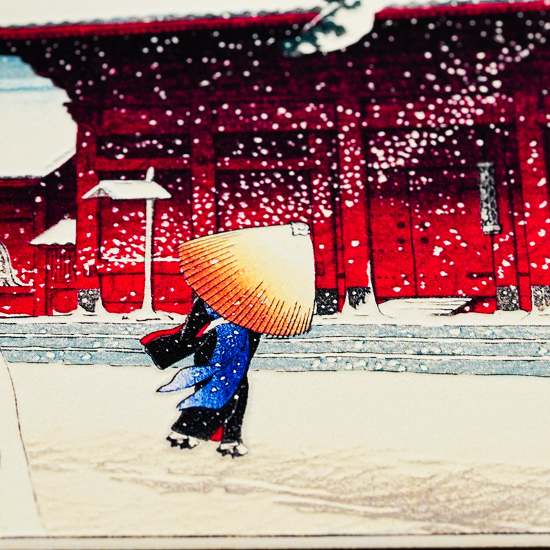 Wooden Postcard by Kawase Hasui at Zojoji Temple